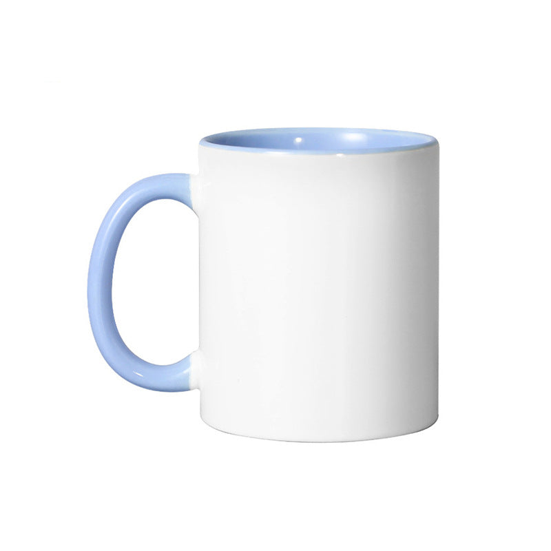 Custom Color Handle Sublimation Mug | Inner Color Ceramic Coffee Cup with Heat Transfer Coating | Personalized Printing Available