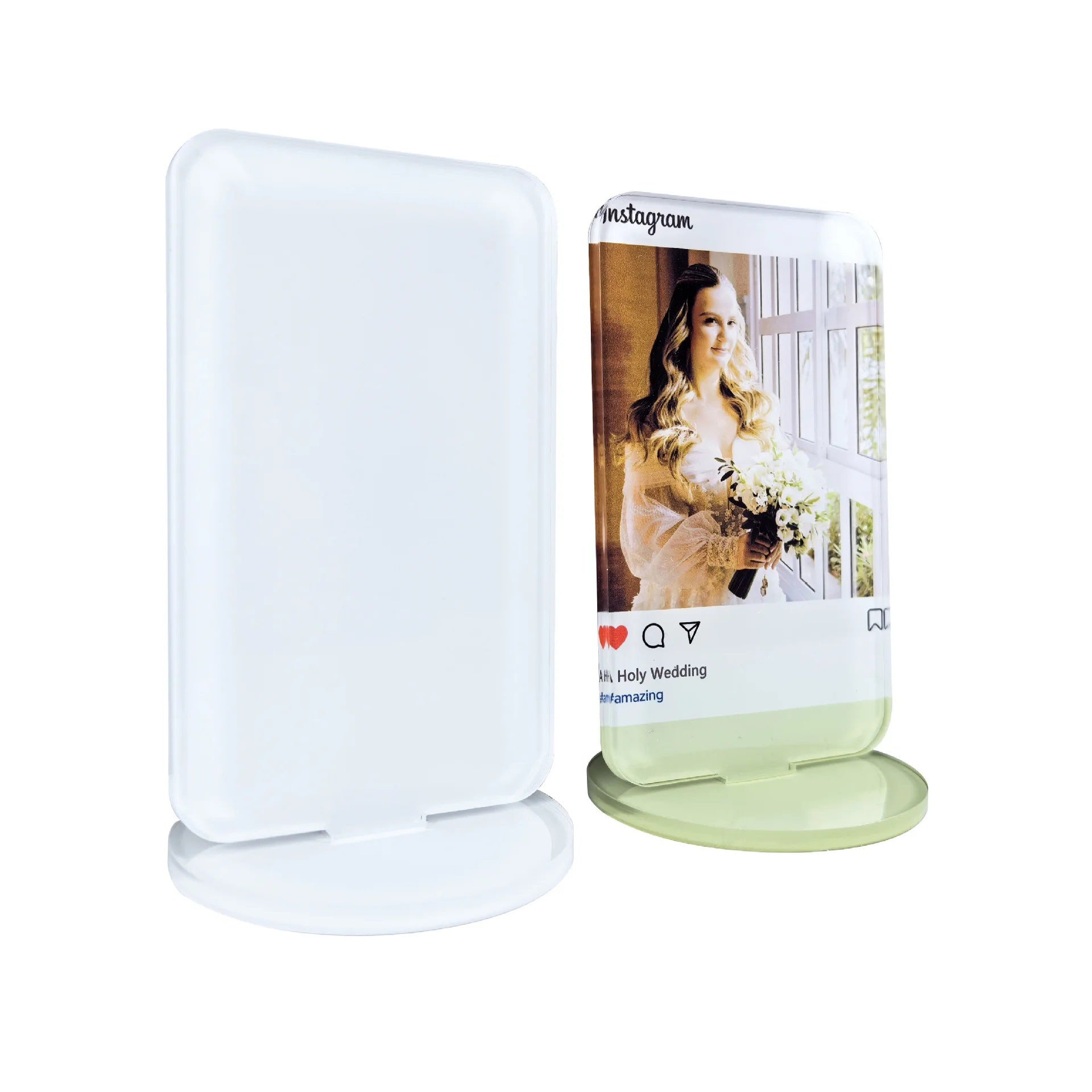 New Instagram-style acrylic heat transfer display stand/desktop ornament, dye-sublimation standee.