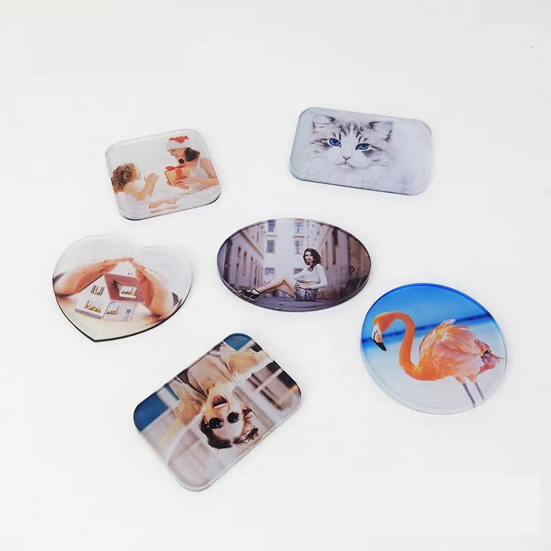 Sublimation Acrylic Refrigerator Magnet | Blank Heat Transfer Fridge Magnet | DIY Soft Magnetic Photo Decoration