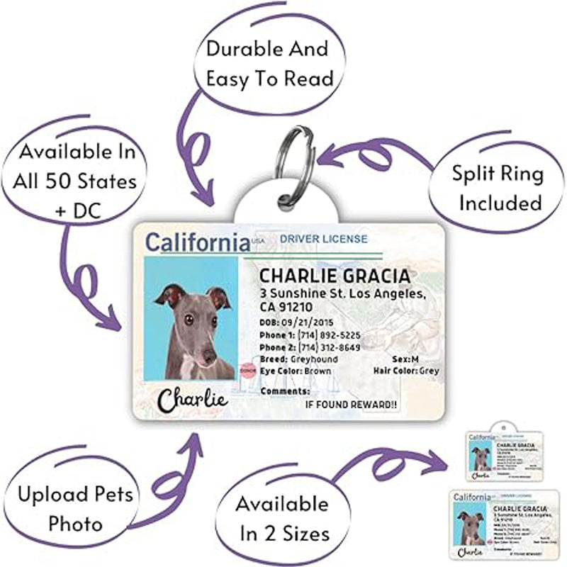 DTY Sublimation MDF Pet Tag | Blank Heat Transfer Dog Tag for Pets | White 5.5×8.6cm & 2.8×4.3cm | Customizable