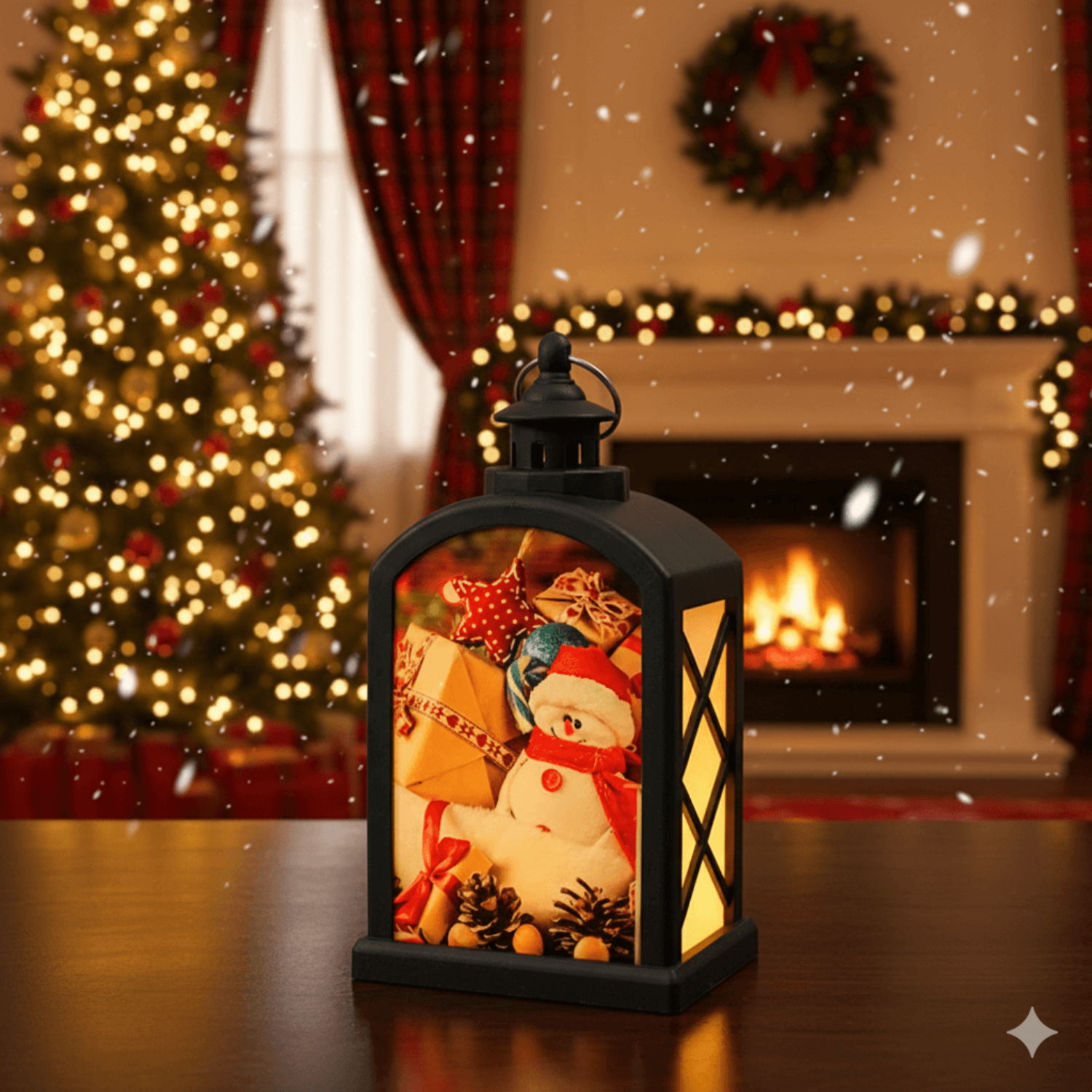 New PET Sublimation Christmas LED Lantern – DIY Heat Transfer Night Light for Holiday Decoration